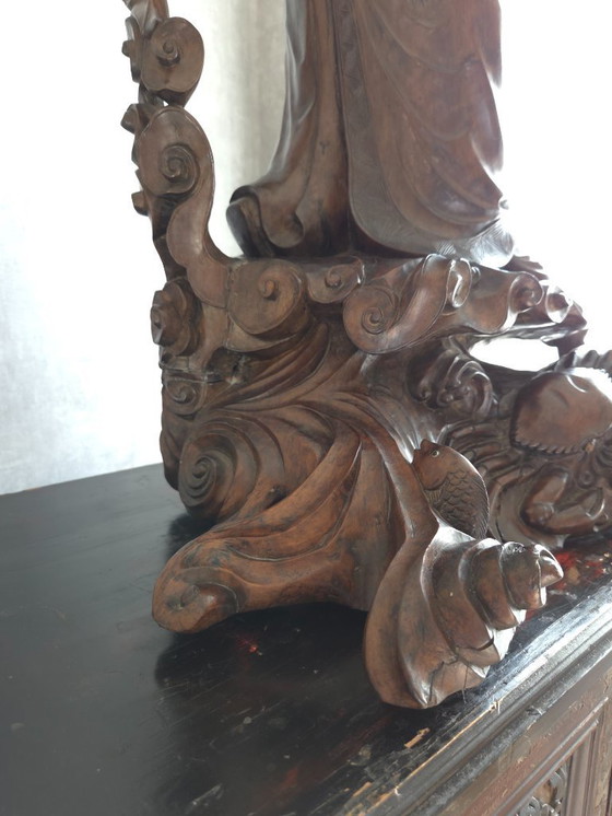 Image 1 of 19th century Asian deity sculpture - Hardwood - (ref 4105)