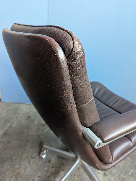 Midcentury Artifort 'Channel' Office chair -Geoffrey Harcourt – Leather, Metal (photo 12 of 12)