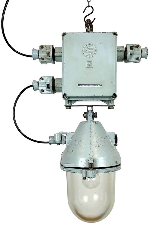 Grey Industrial Cast Aluminium Explosion Proof Lamp, 1970s