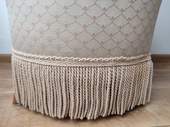 Image 1 of Boudoir stoel stoeltje cocktail creme franjes + opbergruimte naaikist