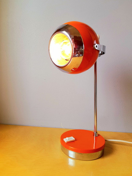 Orange eyeball lamp, G.Reggiani 70s