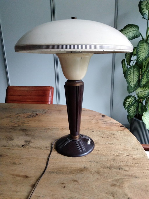 Hermosa lámpara de mesa vintage art déco: lámpara hongo de Eileen Gray