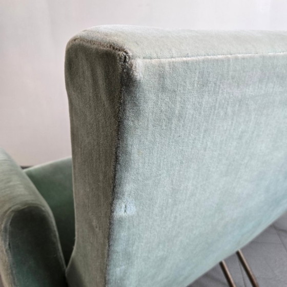 Image 1 of 1950s Vintage Two-Seat Velvet Sofa by Louis Paolozzi for ZOL 50s