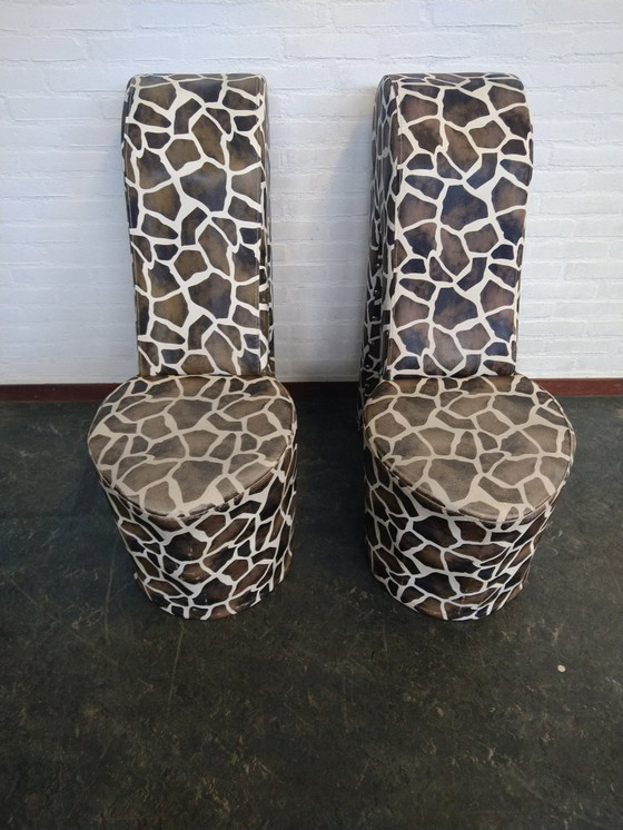 Image 1 of 2x pump chair in giraffe print
