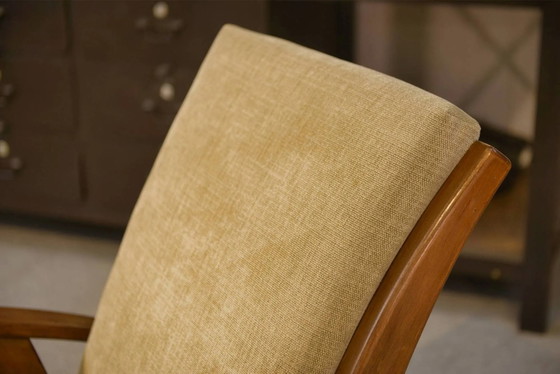Scandinavian armchair and two 1960s ottomans. (photo 11 of 16)