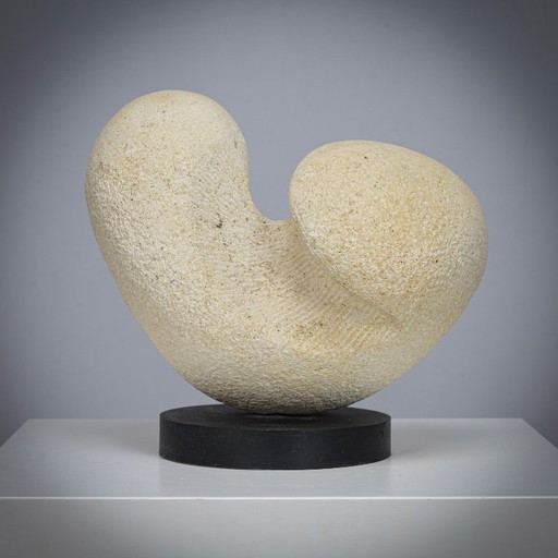 Modernist Sandstone Sculpture by Ineke van Zuuren, Netherlands, 1980s