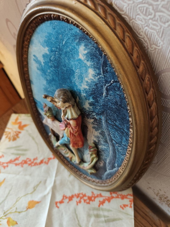 Vintage Mid Century 3D Relief Painting – Art, Paper, Plastic (photo 2 of 6)