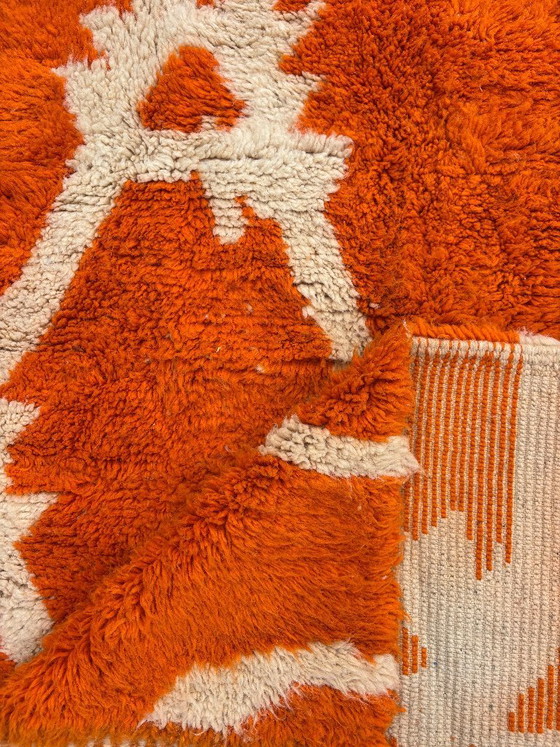 Image 1 of Verbrand oranje Marokkaans Mrirt tapijt 210x320 cm – Handgemaakt luxe wollen tapijt