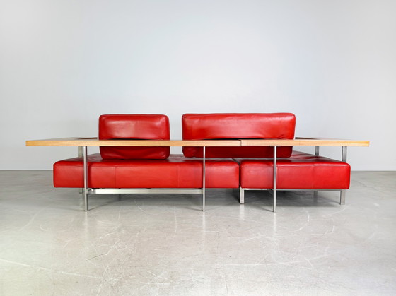 Image 1 of Original Rolf Benz Corner Sofa Dono 6100 Couch Design Sofa Leather Red