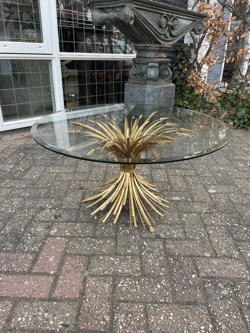 Vergulde Korenschoof Koffie Tafel, Jaren 60