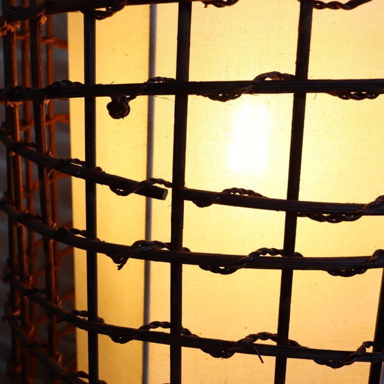 Image 1 of lampada da terra vintage lampada da terra in vimini tessuto Japandi