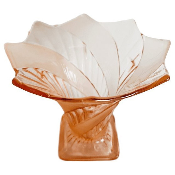 Image 1 of Antique Art Deco Vase Rosaline Glass 1930s
