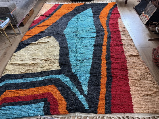 Image 1 of Tappeto postmoderno dal design astratto degli anni '80 – 332 × 205 cm – Marocco