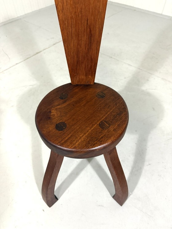 Image 1 of Brutalist rustic stool side table plant table 1960's