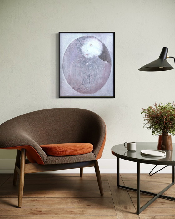 Image 1 of Robert Detheux / 1979 / Raro quadro surrealista / Madame la Colonelle