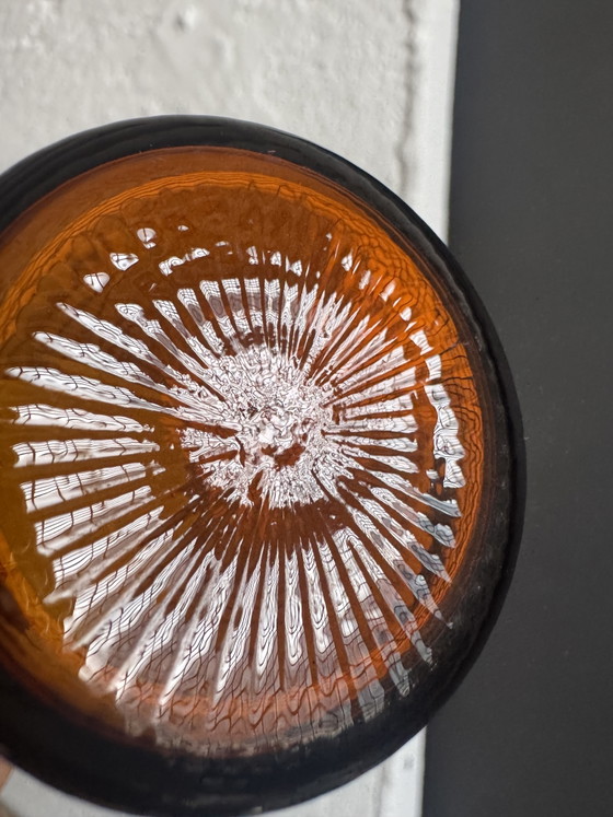 Image 1 of Amber hand-blown glasses from the 1960s