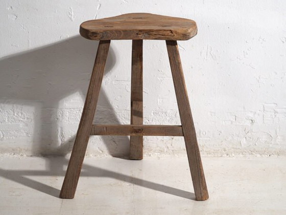 Antique oriental primitive style stool (c.1920) #2 (photo 24 of 40)