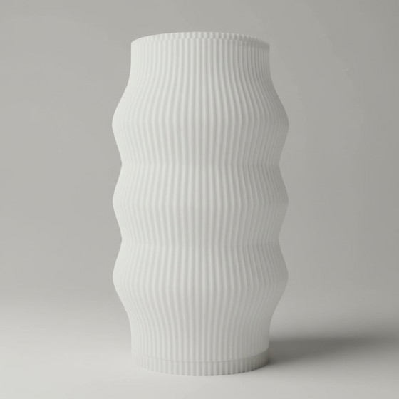Image 1 of 3D Printed Color Flow Table Lamp: Modern Wavy Light