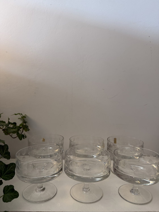 Image 1 of Set aus 6 Kristall-Coupégläsern Iris