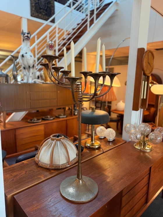 Image 1 of Candeliere brutalista XL in bronzo, Michael Harjes '70