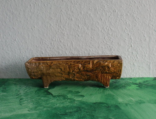 Maceta vintage con forma de tronco de árbol, de cerámica de la manufactura Vetter.