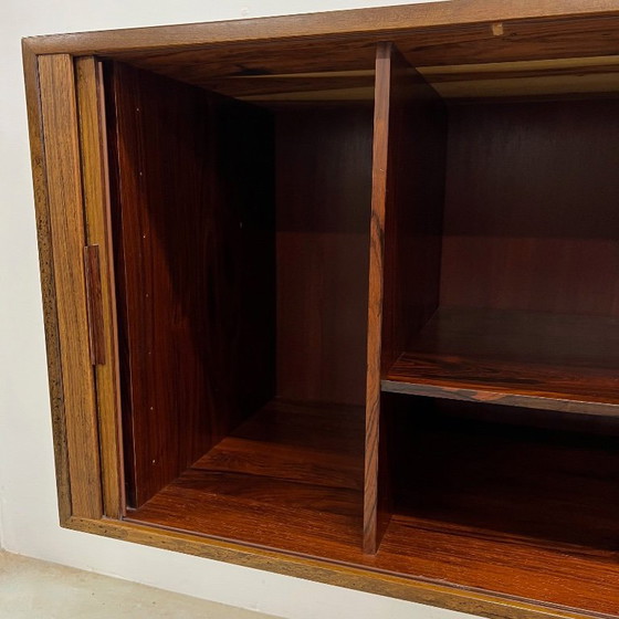 Image 1 of Rosewood Tambour Door Cabinet By Kai Kristiansen For Feldballes