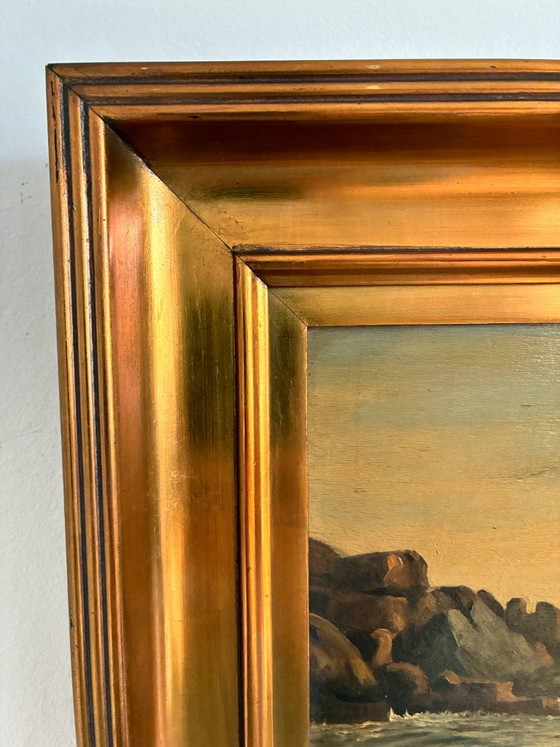 Antique Signed Sailing Ship Seascape Oil Painting – Paintings & Drawings, Wood (photo 13 of 26)