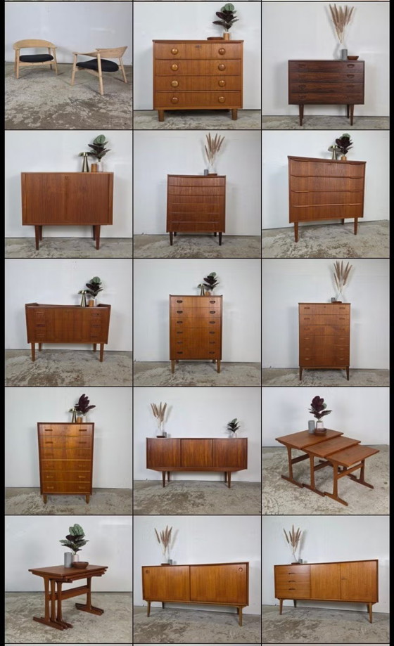Vintage Danish chest of drawers, tall boy, 8 drawers, teak 1960s – Wood (photo 16 of 16)