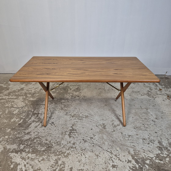Image 1 of Hans Wegner, AT-303 Sawbuck Vintage Jaren 50 Deense Eettafel