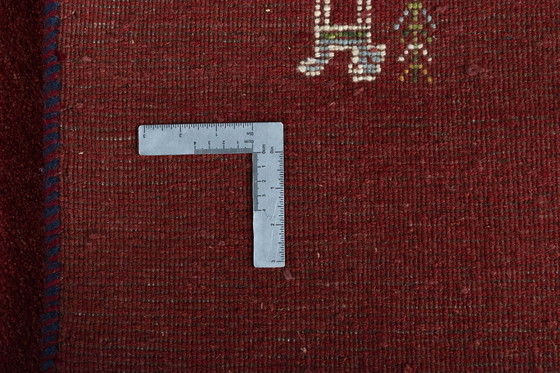 Image 1 of Hand-knotted Gabbeh Loribaft nomadic rug 190 x 150 cm red