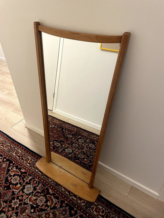 Image 1 of Houten spiegel uit het midden van de vorige eeuw, circa 1956