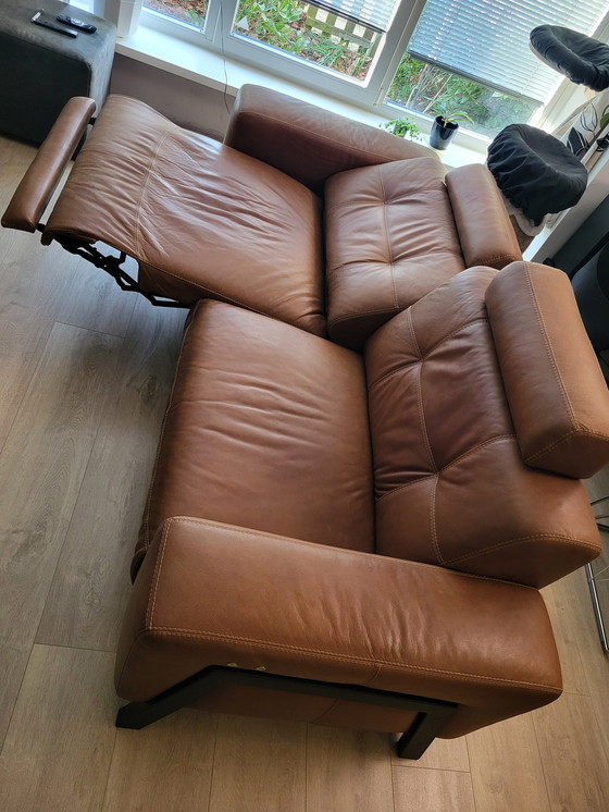 Image 1 of Ledersofa (braunes Leder) mit Relaxfunktion
