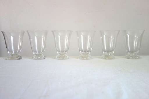 6 Daum water glasses model Kim mid 20th century
