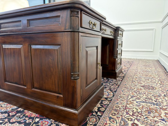 Scrivania classica inglese Partnerdesk – Scrivanie, Leather, Wood (photo 7 of 19)