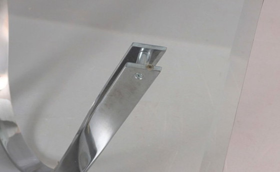 Image 1 of Roger Sprunger coffee table for Dunbar in glass and chrome-plated steel, 1960s