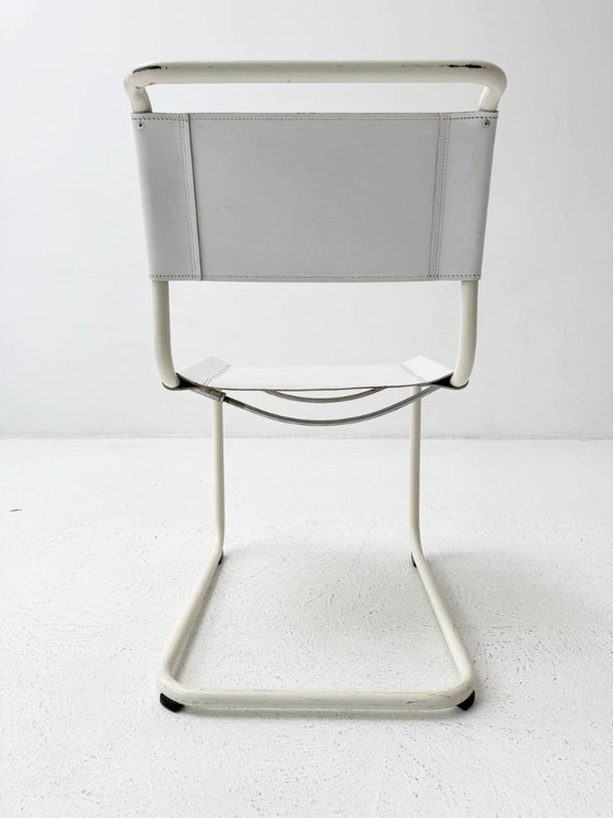 Image 1 of Set van 5 Thonet S33 volledig witte cantileverstoelen van Mart Stam, 1926