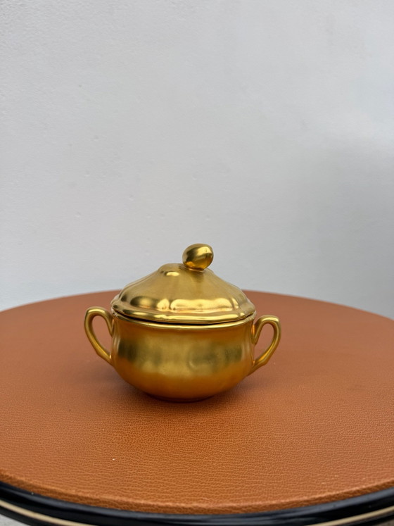 Old Charolles Faience Gold Box, Decorative Objects, Ceramic (photo 3 of 15)