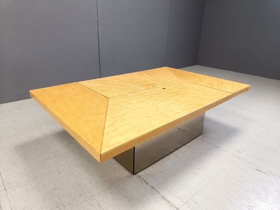 Image 1 of Vintage Ash Wood Hidden Bar Coffee Table By Paul Michel, 1970S 