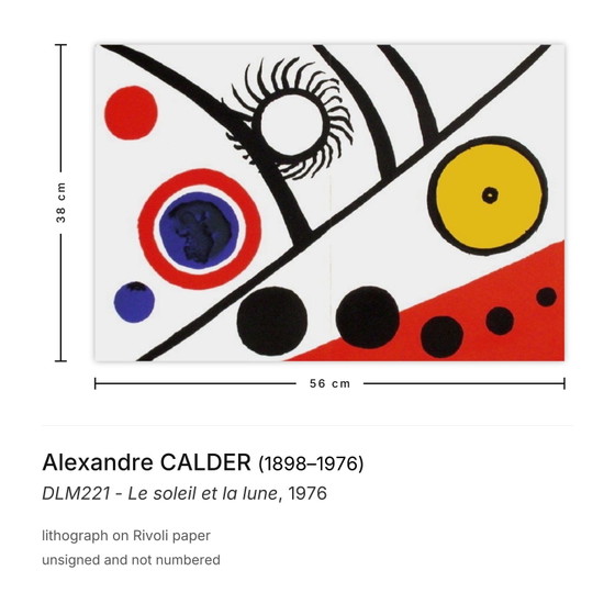 Image 1 of Alexandre CALDER DLM221 - Litografía Le soleil et la lune 1976