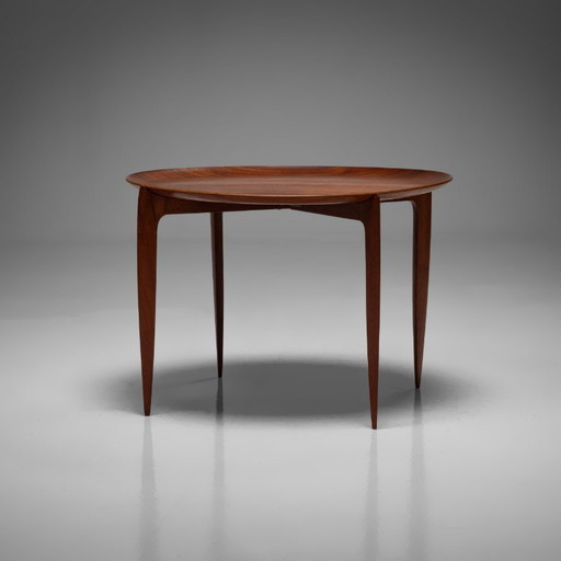 Model 4508 Teak Tray Table by Engholm / Åge Willumsen for Fritz Hansen, Denmark – bijzettafels, Wood, Vintage