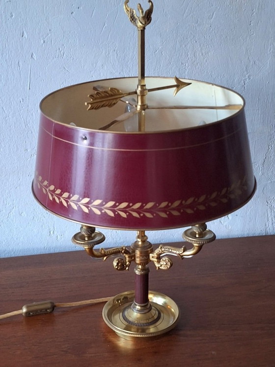 Image 1 of Lampe de table en laiton Maison Lucien Gau, style français milieu du siècle