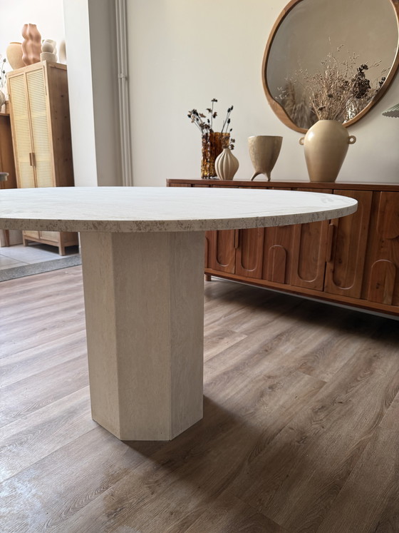Image 1 of Vintage travertine table