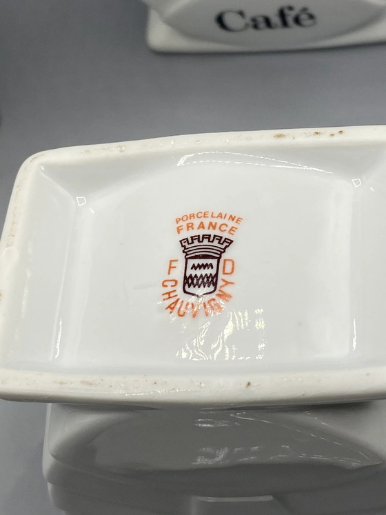 4 FD Chauvigny Porcelain Spice Jars – Galant Art Deco Decor – Decorative Objects (photo 6 of 9)