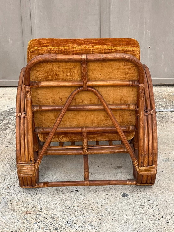 Image 1 of Bamboe en rotan krakeling fauteuil