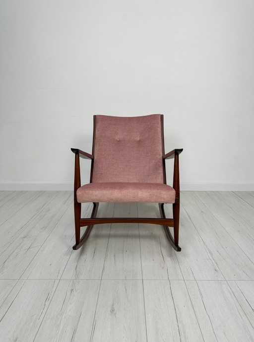 Fauteuil à bascule Vintage Mid Century par Georg Jensen pour Tønder Møbelværk 50s