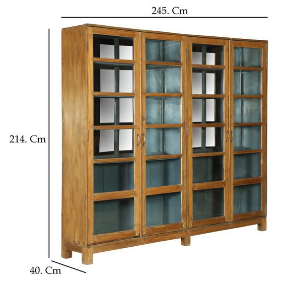 Display Cabinet with 4 Doors and Mirror – Glass, Metal (photo 2 of 9)