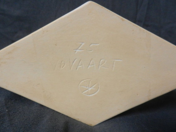 Image 1 of Angled white earthenware vase Jan van der Vaart 1975