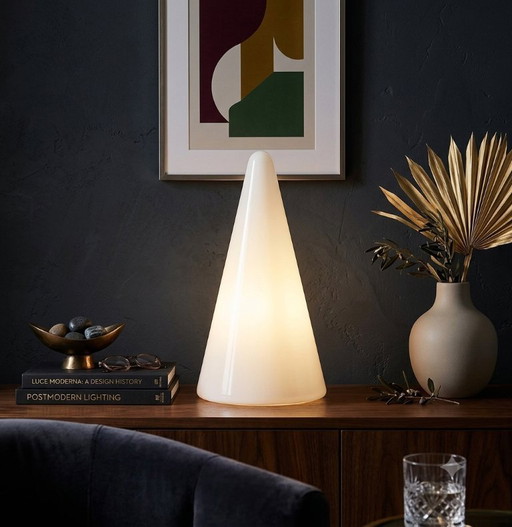 Ilu di Vetro - Tipi-Lampe - Kegel aus mattiertem, weißem Glas, in sehr gutem Zustand, extra großes Modell (35 cm)