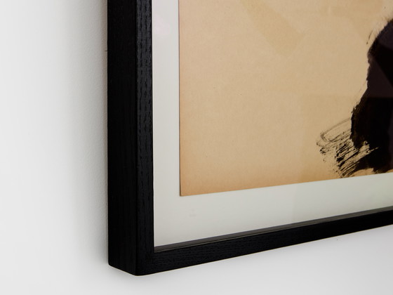Image 1 of T’ang Haywen signed diptych ink on beige paper 1970