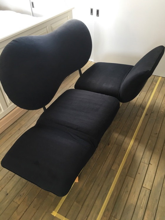 Image 1 of Divano trasformabile di design Bonaldó, tessuto nero, Italia, circa 1980